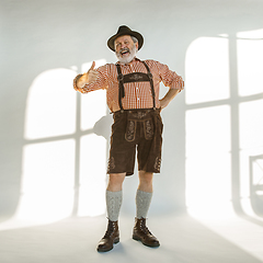Image showing Portrait of Oktoberfest man, wearing the traditional Bavarian clothes