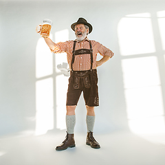 Image showing Portrait of Oktoberfest man, wearing the traditional Bavarian clothes