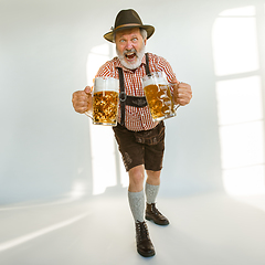 Image showing Portrait of Oktoberfest man, wearing the traditional Bavarian clothes