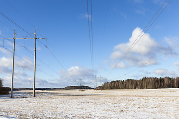 Image showing High-voltage power lines