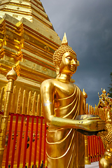 Image showing Golden buddha, Wat Doi Suthep, Chiang Mai, Thailand