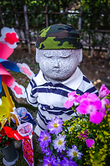 Image showing Jizo statue at Zojo-ji temple, Tokyo, Japan