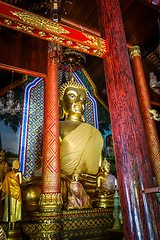 Image showing Buddha statue in Wat Chomphu temple, Chiang Mai, Thailand