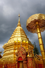 Image showing Wat Doi Suthep golden stupa, Chiang Mai, Thailand