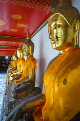 Image showing Buddha statues in Wat Pho, Bangkok, Thailand