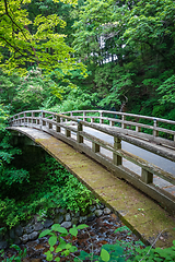 Image showing Traditional japanese wooden bridge in Nikko, Japan