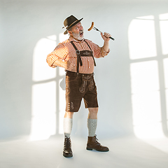 Image showing Portrait of Oktoberfest man, wearing the traditional Bavarian clothes