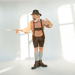 Image showing Portrait of Oktoberfest man, wearing the traditional Bavarian clothes