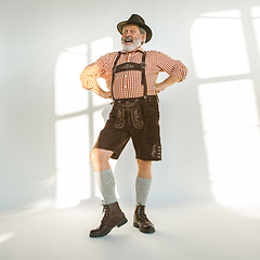 Image showing Portrait of Oktoberfest man, wearing the traditional Bavarian clothes