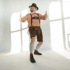 Image showing Portrait of Oktoberfest man, wearing the traditional Bavarian clothes