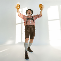 Image showing Portrait of Oktoberfest man, wearing the traditional Bavarian clothes