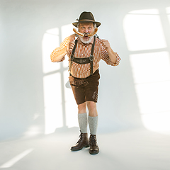 Image showing Portrait of Oktoberfest man, wearing the traditional Bavarian clothes