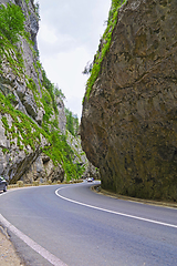 Image showing Road through mountain canyon