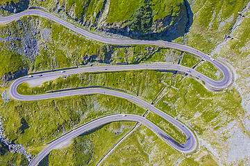 Image showing Winding road viewed from above