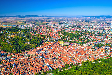 Image showing Aerial view of Brasov city