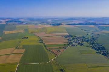 Image showing Summer aerial scene in rural landscape
