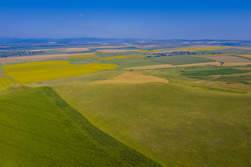 Image showing Aerial view of pasture and fields