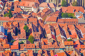 Image showing Above view of medieval city of Brasov