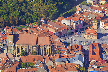 Image showing Aerial view of Brasov dowtown