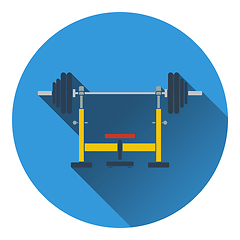 Image showing Icon of Bench with barbell