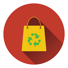 Image showing Shopping bag with recycle sign icon