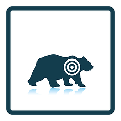 Image showing Bear silhouette with target  icon