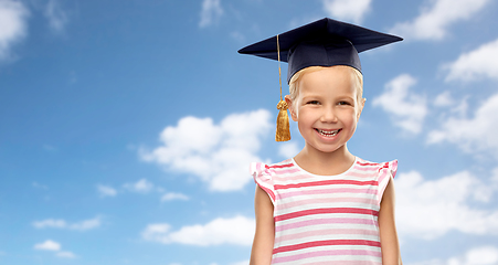 Image showing happy girl in bachelor hat or mortarboard