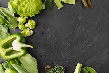 Image showing close up of different green vegetables