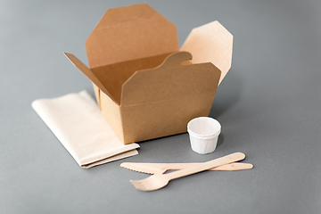 Image showing disposable paper box for takeaway food