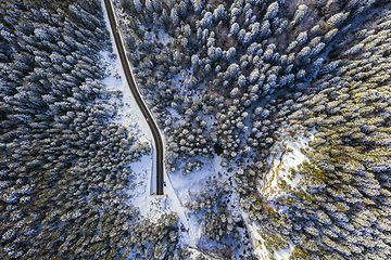 Image showing Winter road tunnel entrance