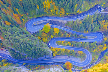 Image showing Rocky forest mountain road in autumn