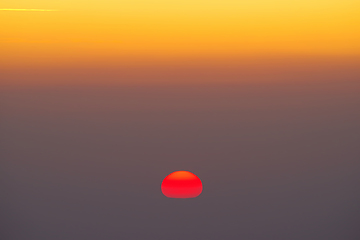 Image showing Red sun appear at horizon