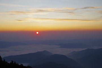 Image showing Sunrise landscape in the mountains