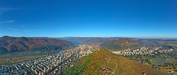 Image showing City panorama in beautiful autumn day