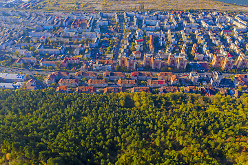 Image showing Above view of city near forest