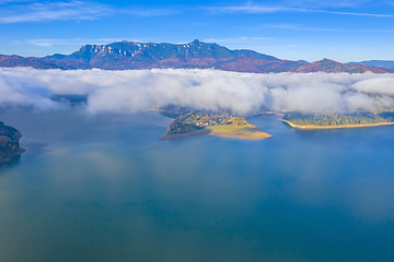 Image showing Autumn mountain lake landscape