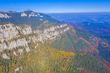 Image showing Autumn mountain viewed from above.