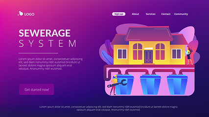 Image showing Sewerage system concept landing page.