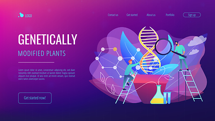 Image showing Genetically modified plants concept landing page.