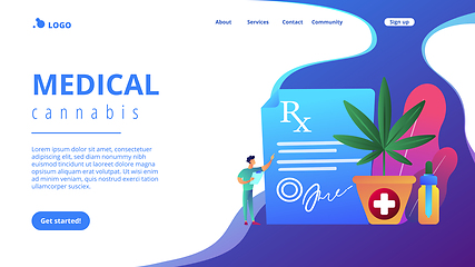 Image showing Medical marijuana concept landing page.