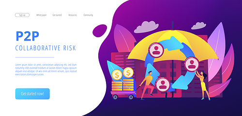 Image showing Peer-to-Peer insurance concept landing page.
