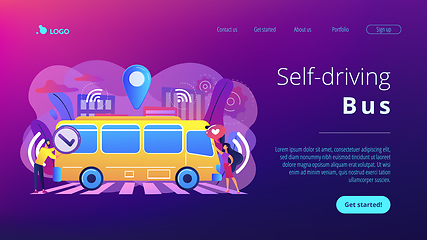 Image showing Autonomous public transport concept landing page.