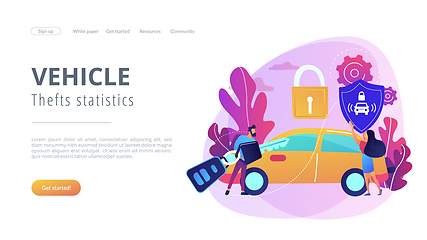 Image showing Car alarm system concept landing page.