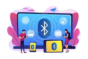 Image showing Bluetooth connection concept vector illustration.