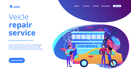 Image showing Car service concept landing page.