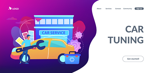 Image showing Car tuning concept landing page.