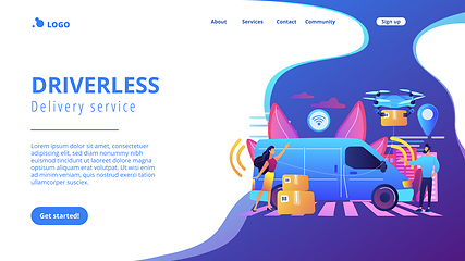 Image showing Autonomous courier concept landing page.