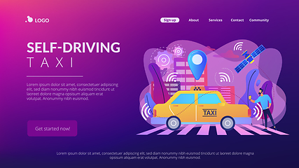 Image showing Autonomous taxi concept landing page.