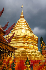 Image showing Wat Doi Suthep golden stupa, Chiang Mai, Thailand