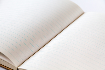 Image showing Open blank notebook closeup view